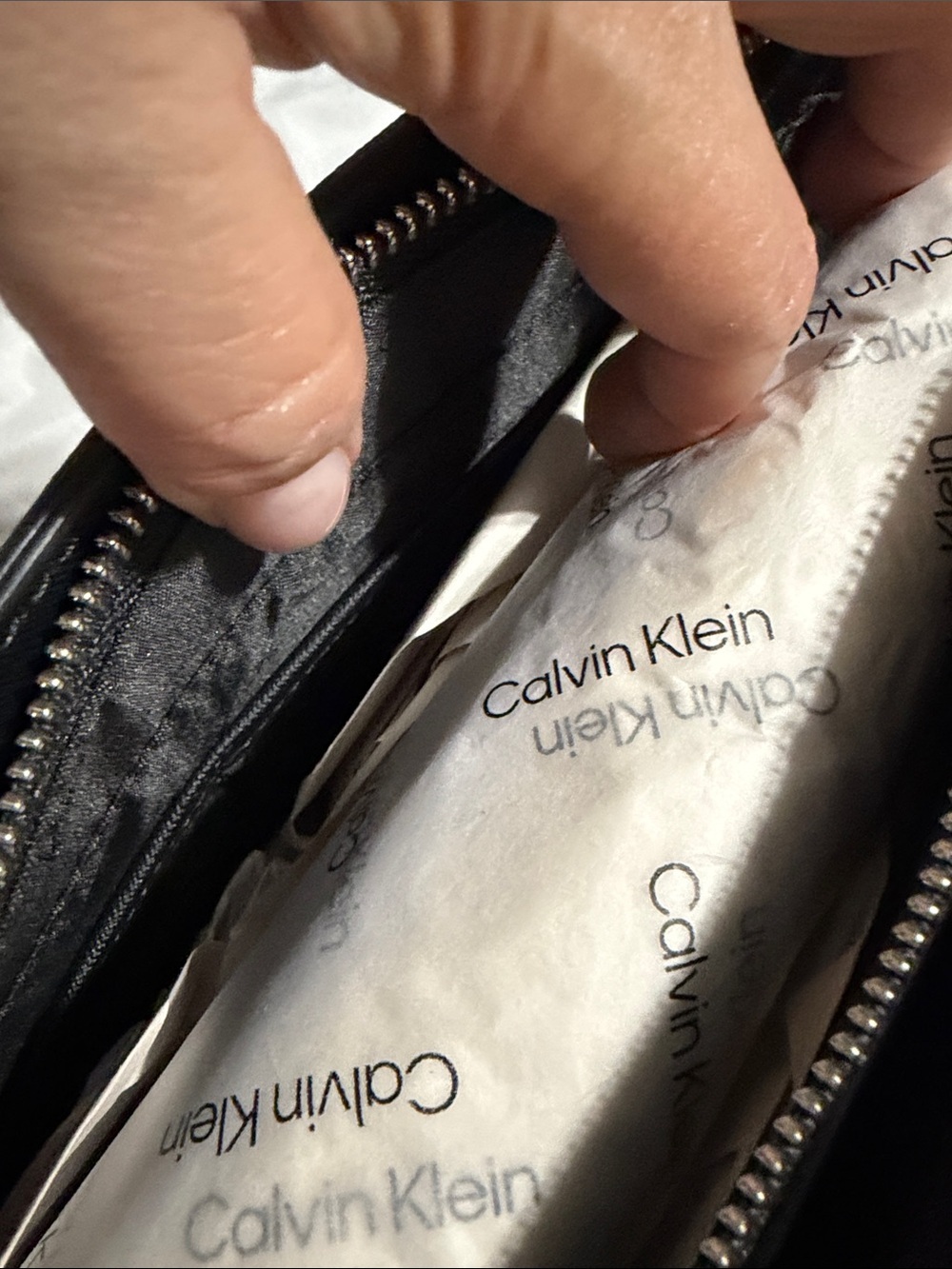 Calvin Klein Black Tote with Silver Chain Handles - Picture 7 of 16